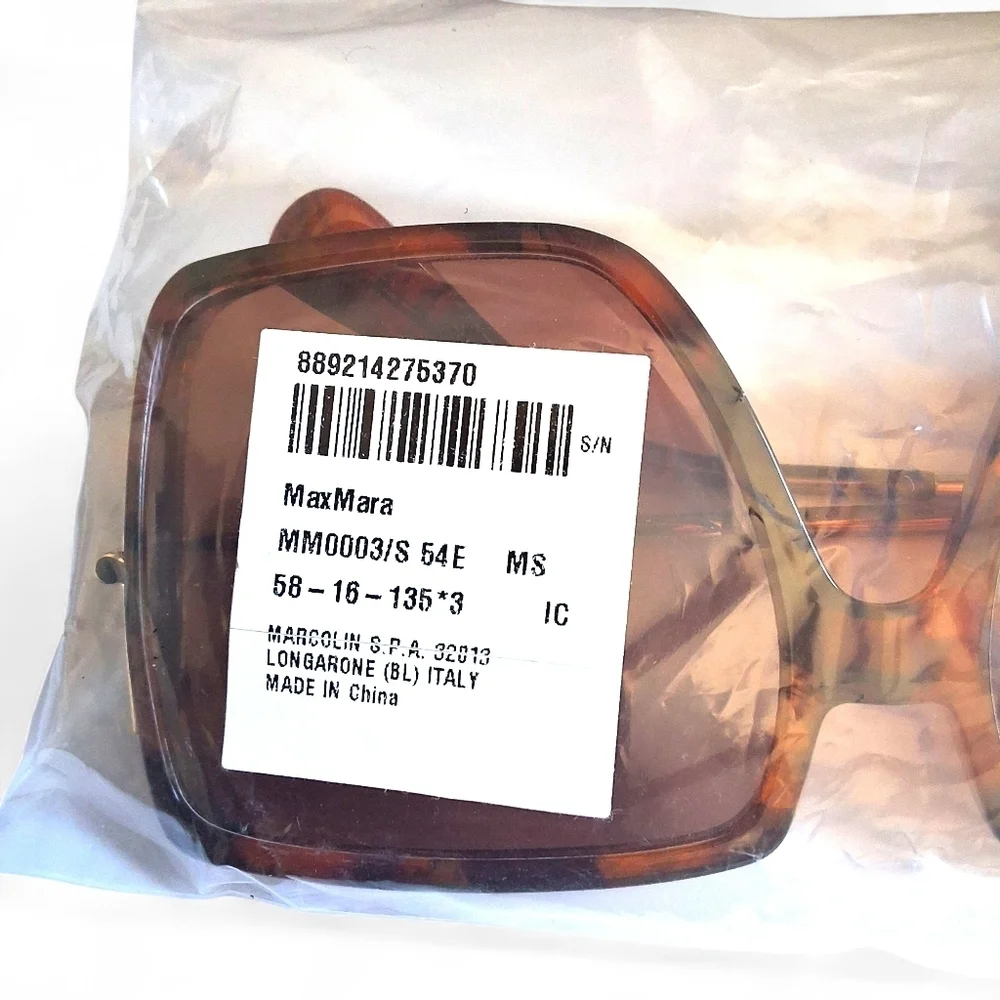 Max Mara MM0003/S 54E Oversized Square Sunglasses Tortoise Gradient NWT